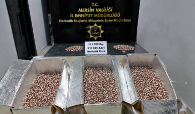 Mersin’de Uyuşturucu Operasyonu: 317 Bin 285 Adet Sentetik Ecza Ele Geçirildi
